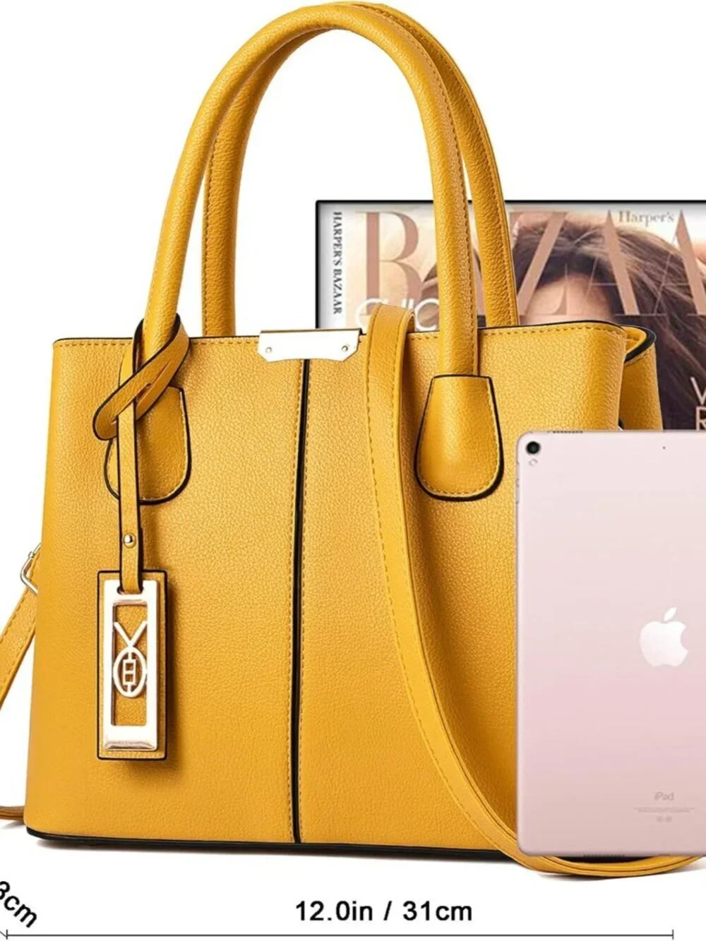 Women's D8 Yellow Shoulder Tote Bags Top Handle Satchel Purses and Handbags